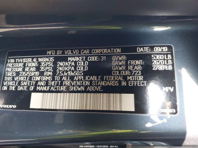 2020 VOLVO XC60 YV4102RL4L1468435 Photo 8