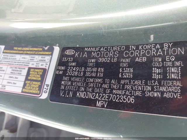 2014 KIA SOUL KNDJN2A22E7023506 Photo 8