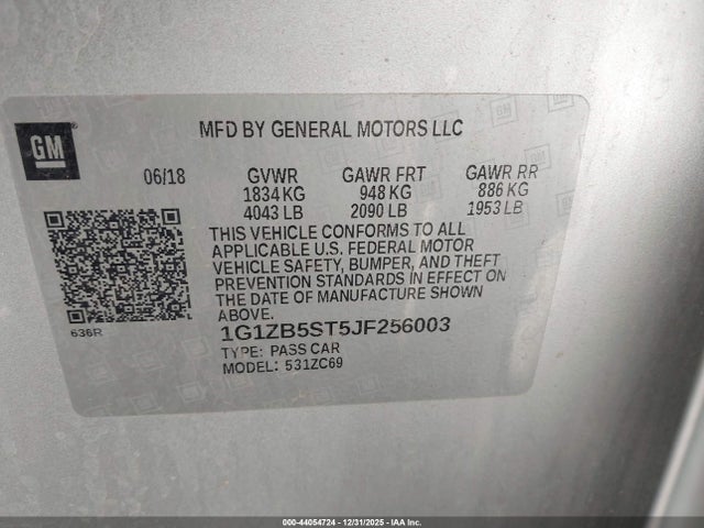 1G1ZB5ST5JF256003 Chevrolet Malibu 1ls