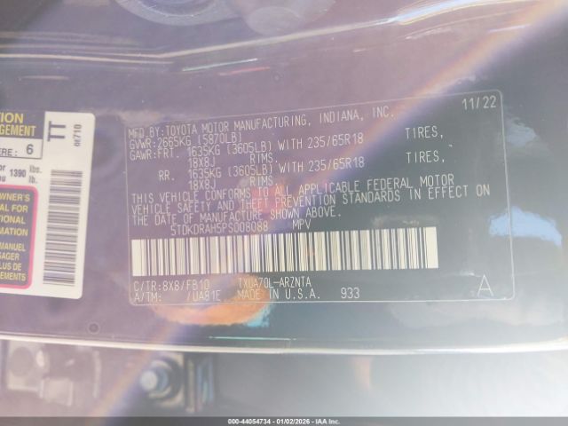 2023 TOYOTA HIGHLANDER 5TDKDRAH5PS008088 Photo 8