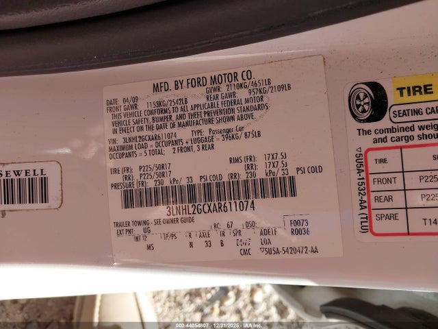 2010 LINCOLN MKZ 3LNHL2GCXAR611074 Photo 8