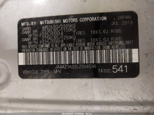 2020 MITSUBISHI OUTLANDER JA4AZ3A32LZ004596 Photo 8