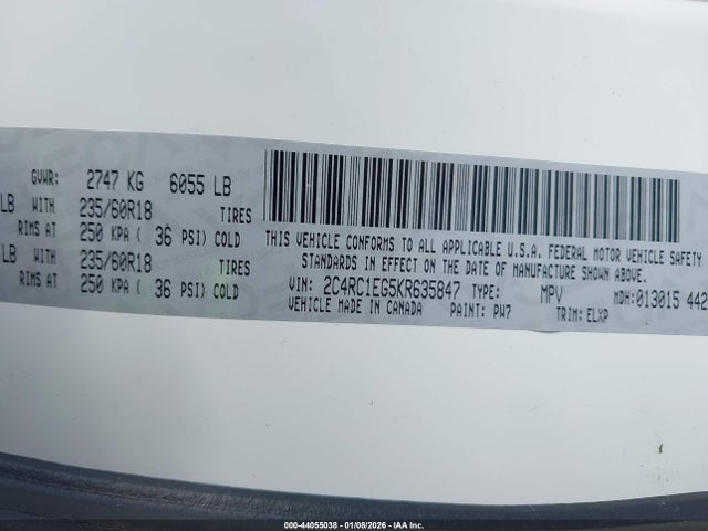 2C4RC1EG5KR635847 Chrysler Pacifica Touring L Plus