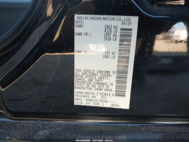 2019 NISSAN ALTIMA 1N4BL4BV7KC230013 Photo 8