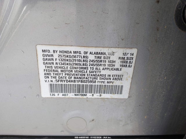 2015 ACURA MDX 5FRYD4H81FB025958 Photo 8