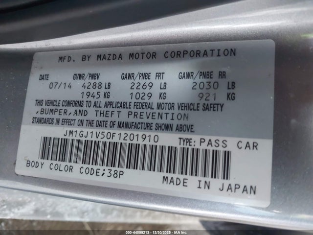2015 MAZDA MAZDA6 JM1GJ1V50F1201910 Photo 8
