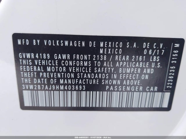 Volkswagen Jetta 1.4t S 2017 3VW2B7AJ9HM403693 Image 9