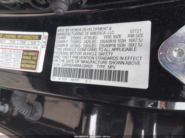 Honda Cr-v Awd Ex-l 2021 5J6RW2H89ML024825 Image 9