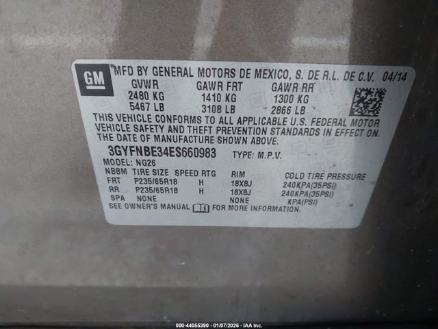 2014 CADILLAC SRX 3GYFNBE34ES660983 Photo 8