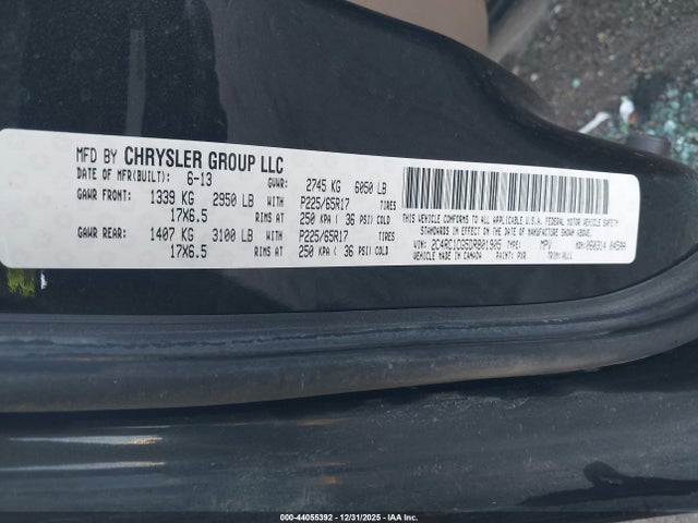 2013 Chrysler Town & Country Touring-l მანქანა იყიდება აუქციონზე, vin: 2C4RC1CG5DR801905, აუქციონის ნომერი: 44055392