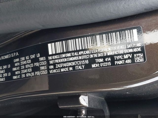 2019 ALFA ROMEO STELVIO ZASPAKBN3K7C51516 Photo 8