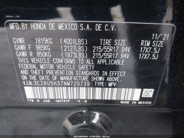 2022 HONDA HR-V 3CZRU5H37NM720739 Photo 8