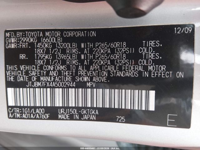 2010 LEXUS GX 460 JTJBM7FX4A5002944 Photo 8