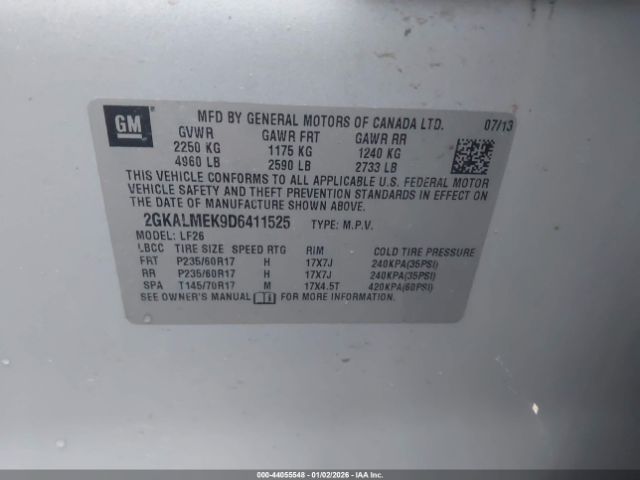 2013 GMC TERRAIN 2GKALMEK9D6411525 Photo 8