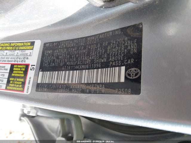 4T1R11AKXMU611996 Toyota CAMRY LE