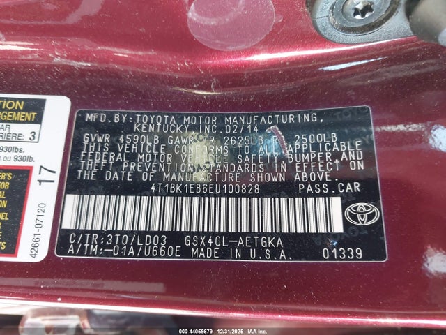 4T1BK1EB6EU100828 Toyota AVALON XLE