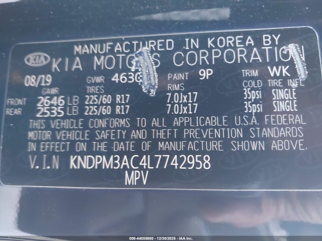 KNDPM3AC4L7742958 KIA Sportage Lx