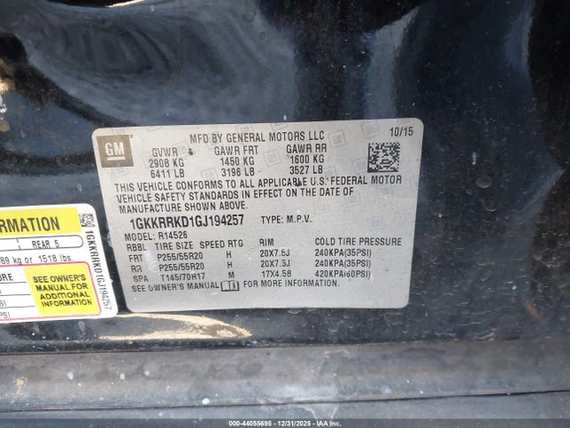 1GKKRRKD1GJ194257 GMC Acadia Slt-1