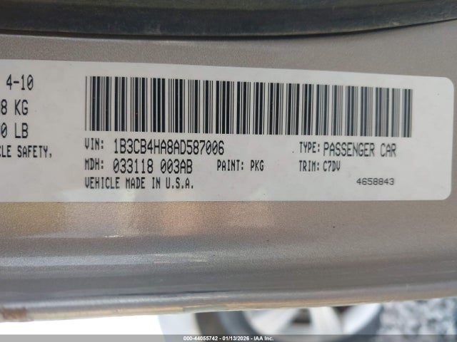 Продаж на аукціоні авто 2010 Dodge Caliber Sxt, vin: 1B3CB4HA8AD587006, номер лоту: 44055742