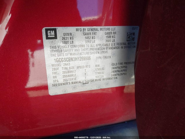 1GCGSCEN3H1269906 Chevrolet Colorado Lt