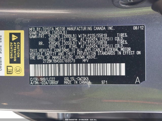 Продаж на аукціоні авто 2013 Lexus Rx 350 F Sport, vin: 2T2BK1BA5DC169579, номер лоту: 44055789