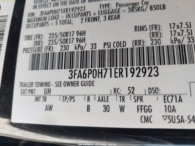 Ford FUSION SE 2014 3FA6P0H71ER192923 Image 9