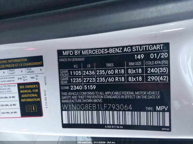W1N0G8EB1LF793064 Mercedes-Benz Glc 300 4matic