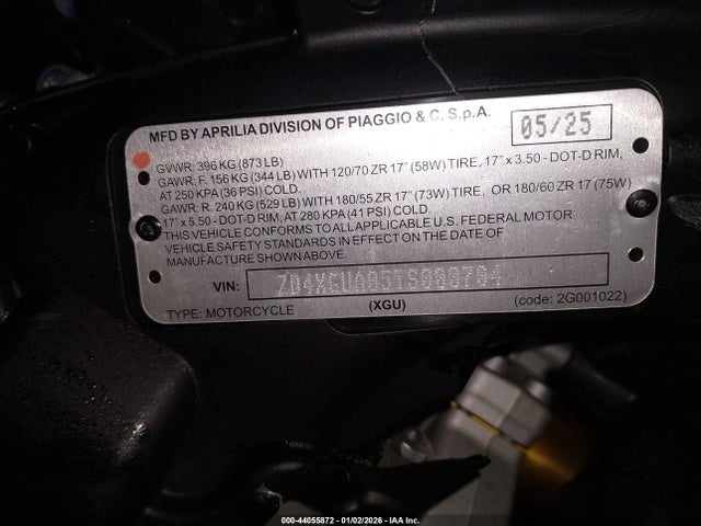 ZD4XGUA05TS000704 Aprilia Rs 660