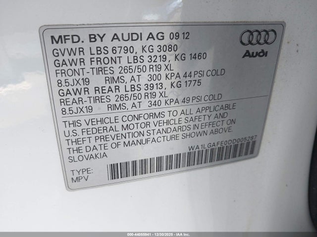 2013 AUDI Q7 WA1LGAFE0DD005287 Photo 8