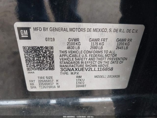 2020 CHEVROLET EQUINOX 3GNAXUEV2LL116858 Photo 8