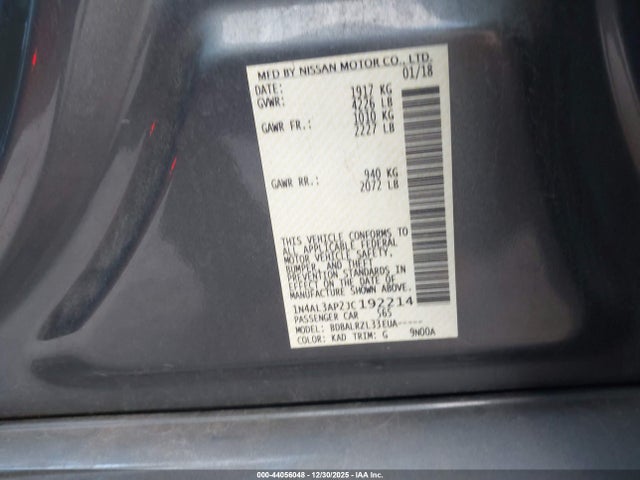 2018 NISSAN ALTIMA 1N4AL3AP2JC192214 Photo 8