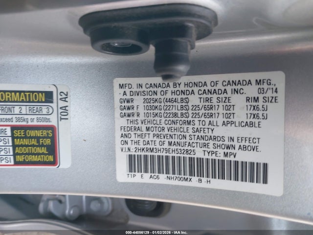 2HKRM3H79EH532825 Honda Cr-v Ex-l