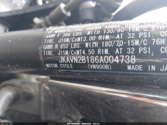 2006 KAWASAKI VN900 JKAVN2B186A004738 Photo 9