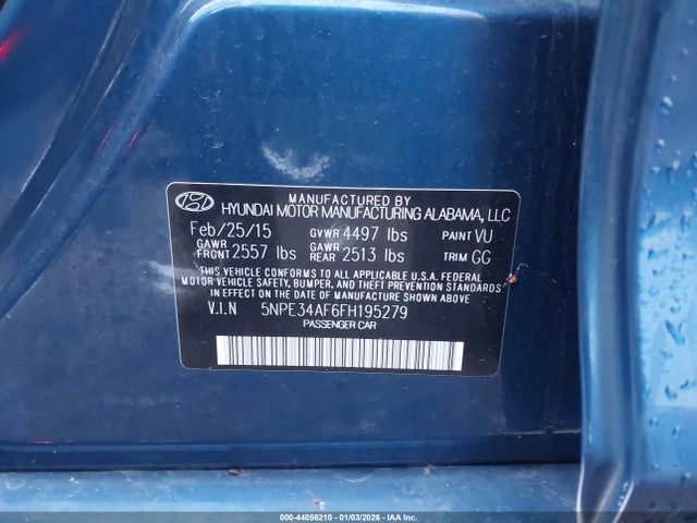 5NPE34AF6FH195279 Hyundai Sonata Limited