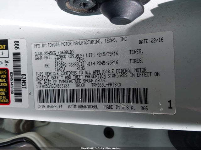 5TFAX5GN6GX063183 Toyota Tacoma Sr5