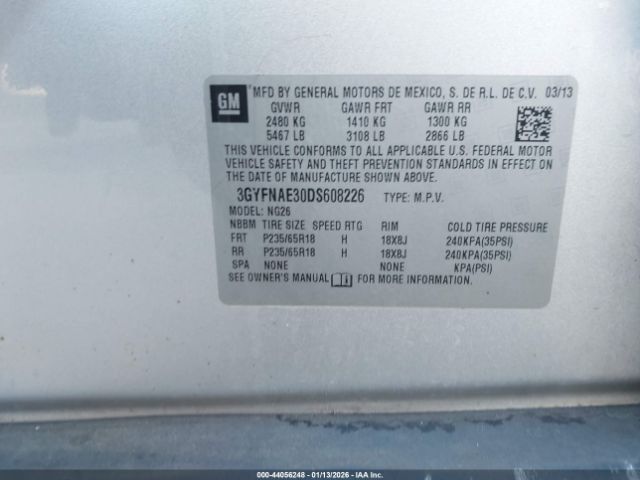 2013 CADILLAC SRX 3GYFNAE30DS608226 Photo 8