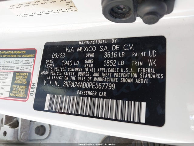 3KPA24AD0PE567799 KIA RIO S