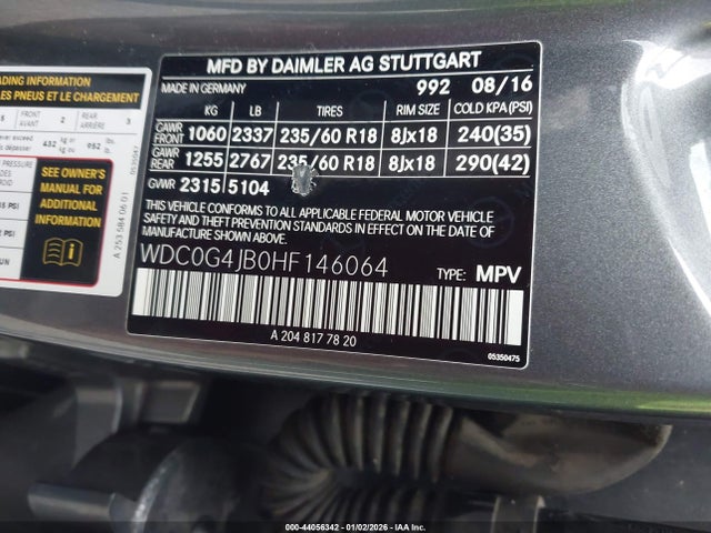 2017 MERCEDES-BENZ GLC 300 WDC0G4JB0HF146064 Photo 8