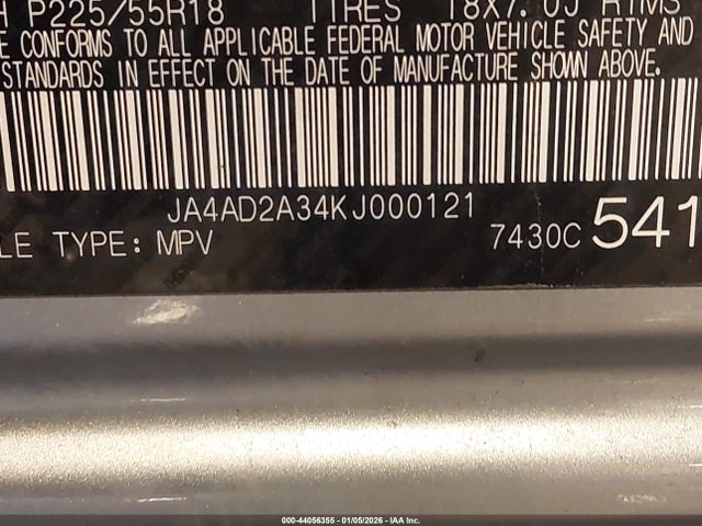 2019 MITSUBISHI OUTLANDER JA4AD2A34KJ000121 Photo 8
