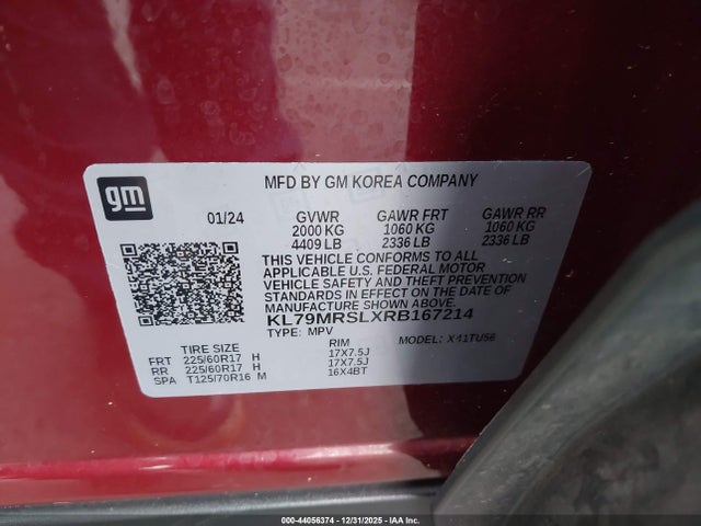 KL79MRSLXRB167214 Chevrolet Trailblazer Awd Lt