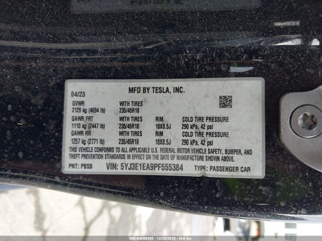 Tesla Model 3 Rear-wheel Drive 2023 5YJ3E1EA9PF555384 Image 9