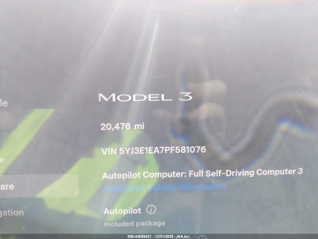 Aukcja sprzedaży 2023 Tesla Model 3 Rear-wheel Drive, vin: 5YJ3E1EA7PF581076, numer aukcji: 44056421