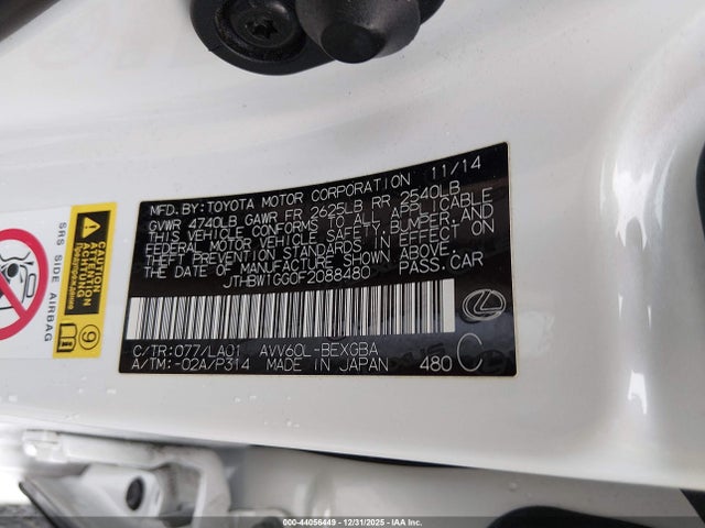 Lexus ES 300H 2015 JTHBW1GG0F2088480 Image 9