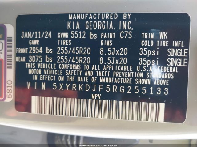 2024 KIA SORENTO 5XYRKDJF5RG255133 Photo 8