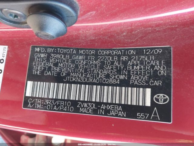 2010 TOYOTA PRIUS JTDKN3DUXA0102884 Photo 8