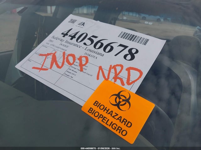 2001 Dodge Dakota Slt/sport მანქანა იყიდება აუქციონზე, vin: 1B7HL2AX01S344418, აუქციონის ნომერი: 44056678