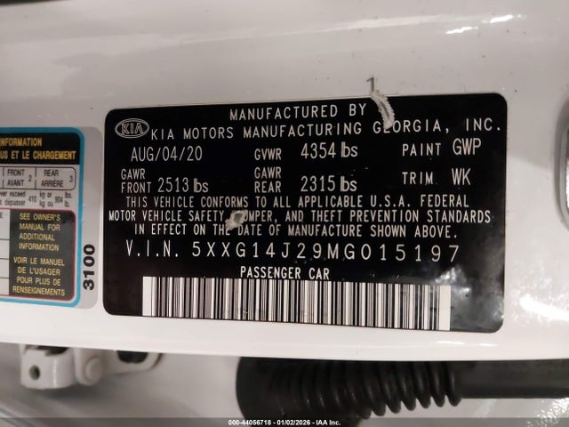 5XXG14J29MG015197 KIA K5 LXS