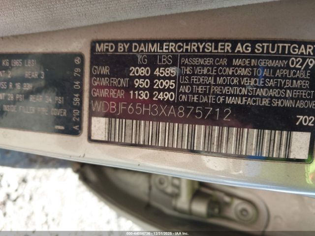 1999 MERCEDES-BENZ E 320 WDBJF65H3XA875712 Photo 8