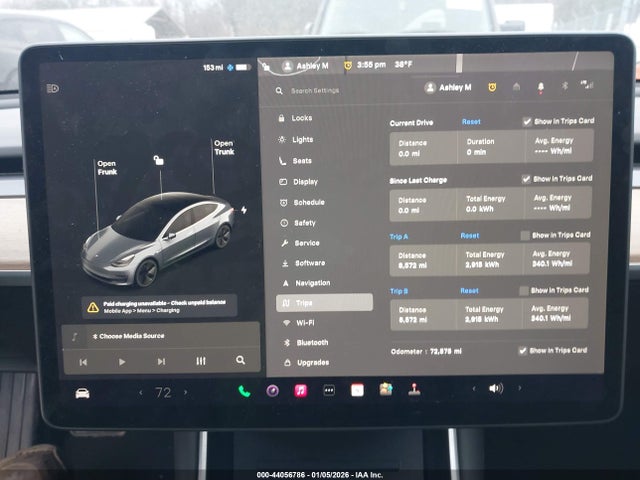Продаж на аукціоні авто 2018 Tesla Model 3 Long Range/mid Range, vin: 5YJ3E1EA7JF153712, номер лоту: 44056786