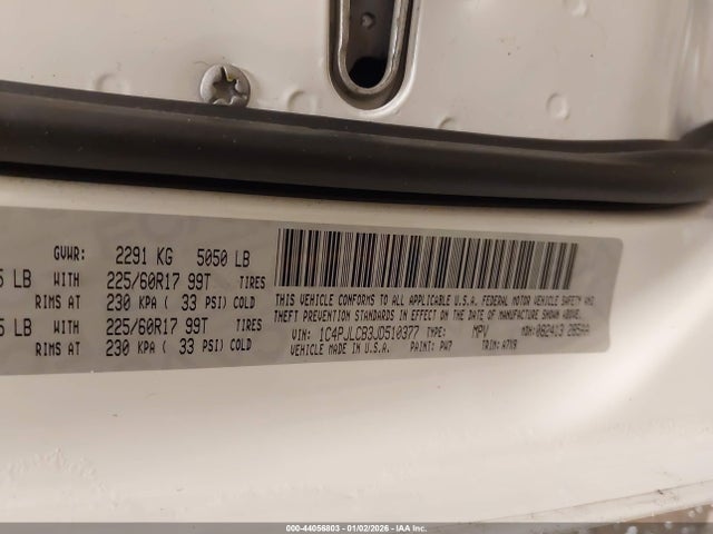 Aukcja sprzedaży 2018 Jeep Cherokee Latitude Fwd, vin: 1C4PJLCB3JD510377, numer aukcji: 44056803